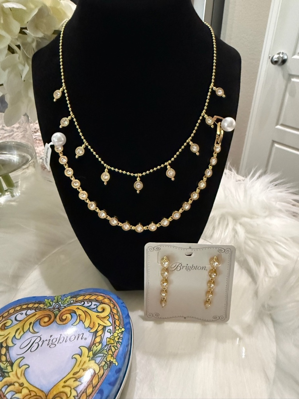 Brighton Twinkle Mod Droplet Reversible Necklace, Bracelet and Earrings SET NWT